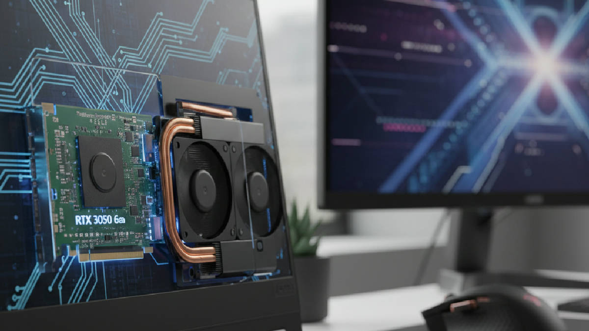 Notebook Gamer Lenovo LOQ E Core i5-12450HX, 8GB,  - Placa de Vídeo RTX 3050 6GB: O Coração Gráfico