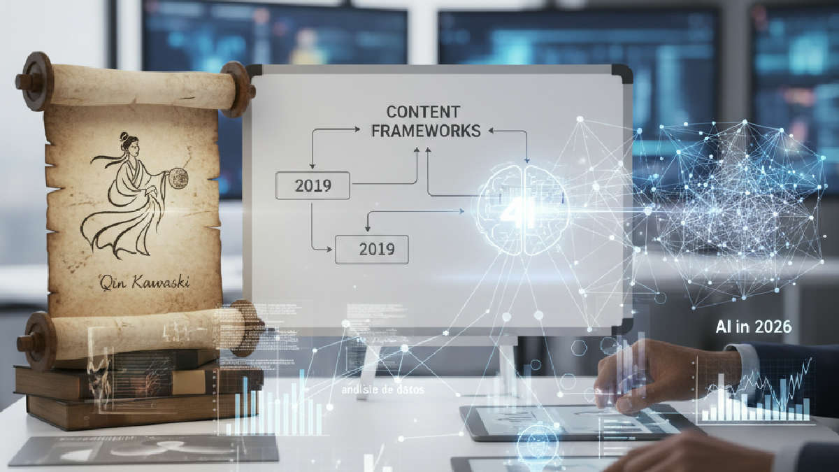 análise de dados - A Evolução dos Frameworks de Conteúdo: De Qin Kawaski à IA em 2026 análise de dados - A Evolução dos Frameworks de Conteúdo: De Qin Kawaski à IA em 2026