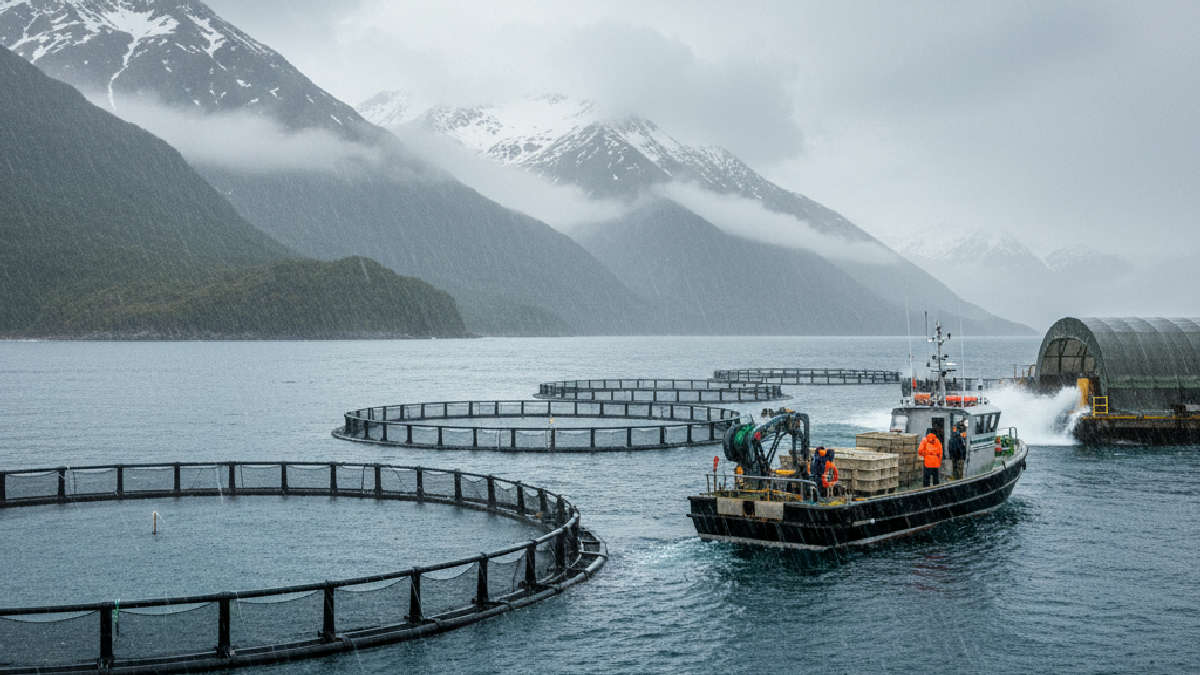 processos logísticos - A Luta Contra os Elementos: Clima e Produção de Salmão