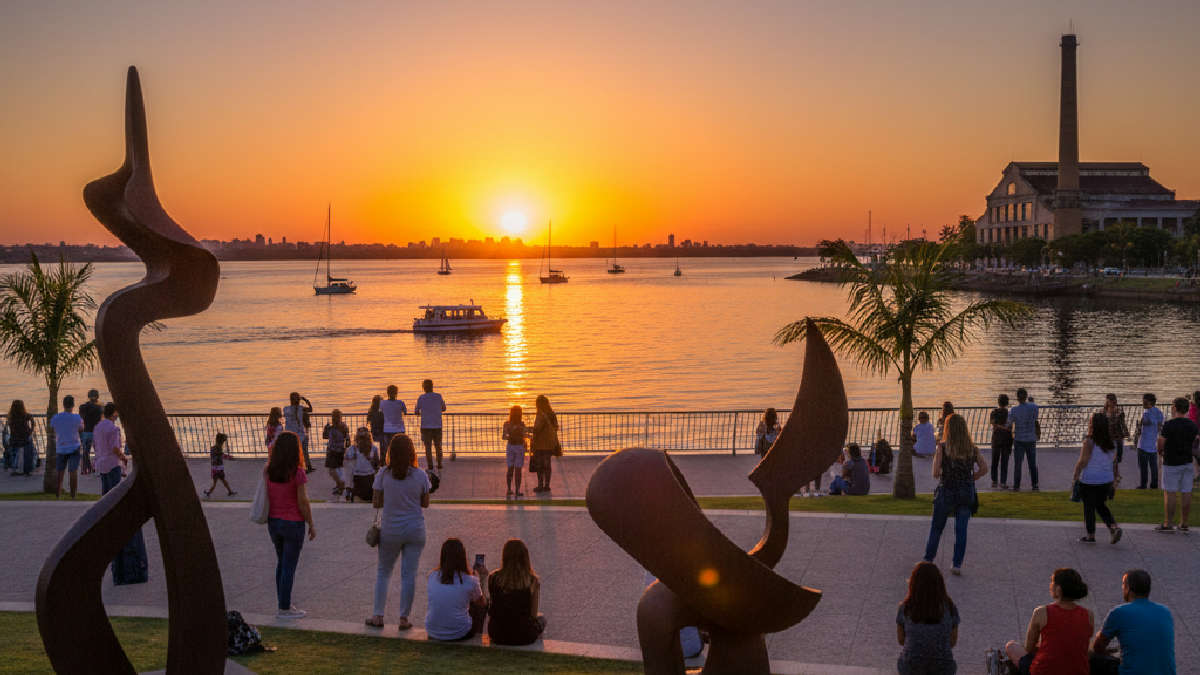 porto alegre - Dia 2: Natureza, Arte e o Pôr do Sol no Guaíba