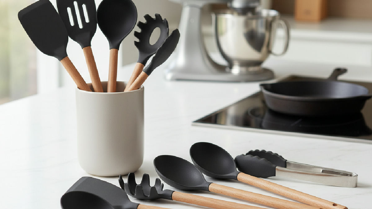 Kit 9 Utensílios para Cozinha Silicone - Utensílios Essenciais: A Base de Toda Cozinha Eficiente
