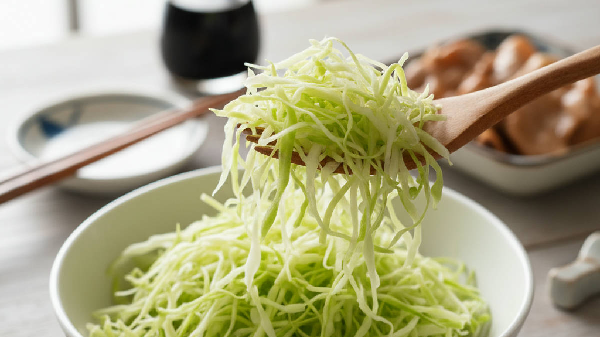japanese shredded cabbage - A Magia do Corte: Textura Perfeita em Cada Garfada